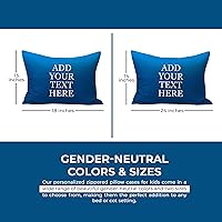 Vista 6 de Funda de almohada personalizada para niños pequeños, 14 x 20 pulgadas, microfibra súper suave, azul real, cierre de sobre, nombre personalizado