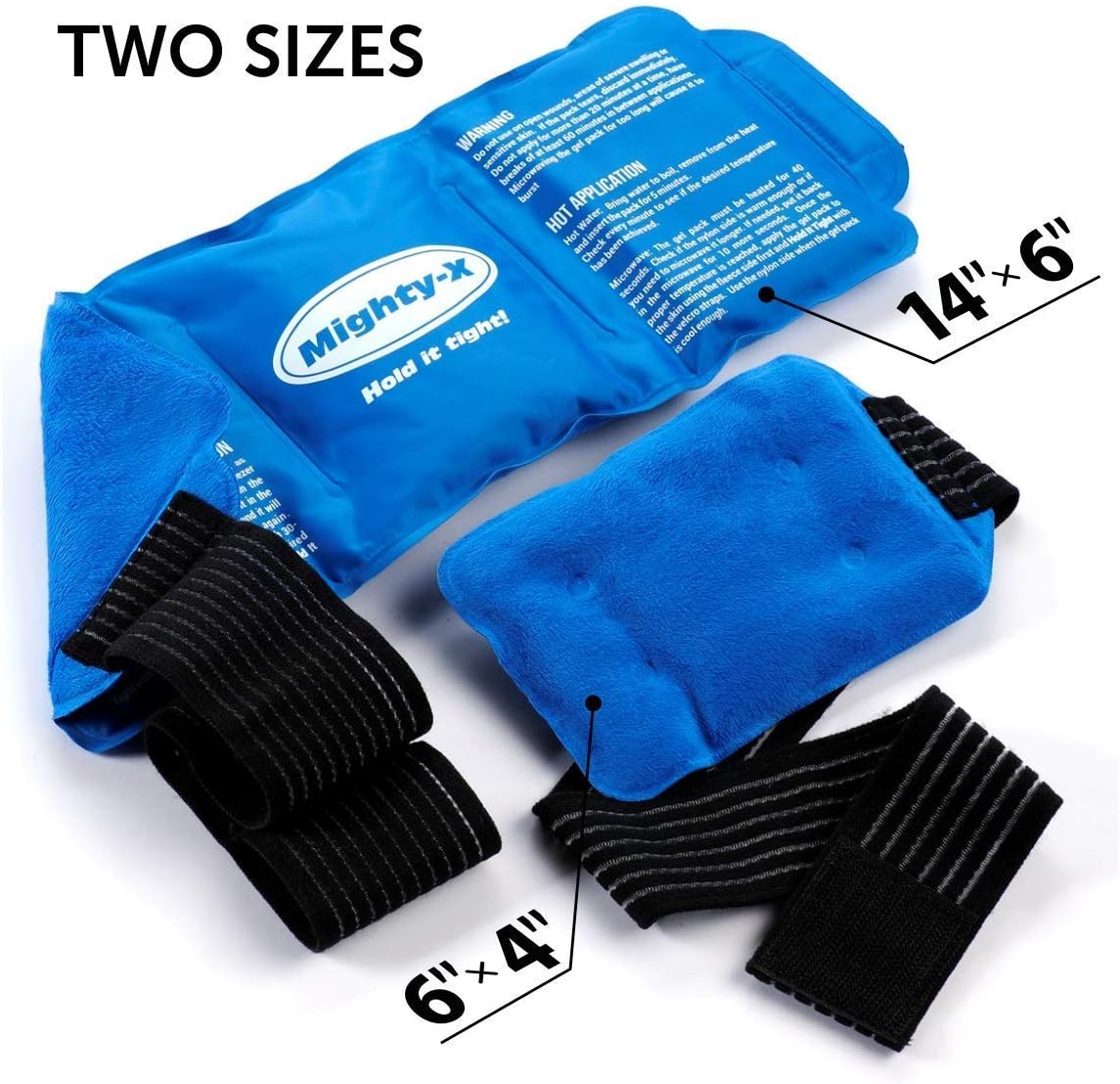 Premium Elastic Bandage Wrap and Hot & Cold Packs for Injuries Bundle - 4 Pack Compression Bandage (2X - 3in, 2X - 4in Rolls) + 2 Gel Packs (14 x 6in and 6 x 4in) : Health & Household