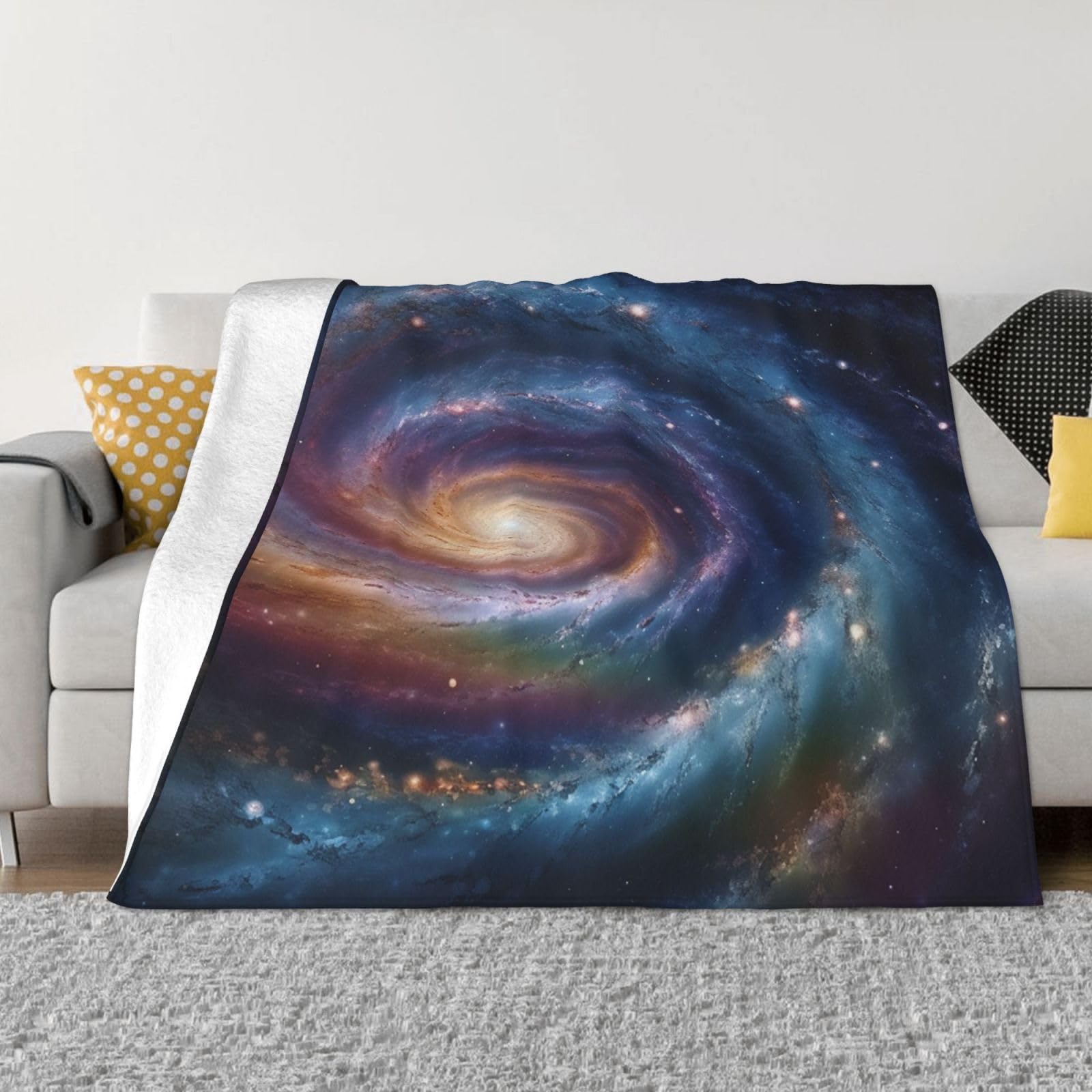Couverture polaire en flanelle pour canapé et lit motif cosmique relax