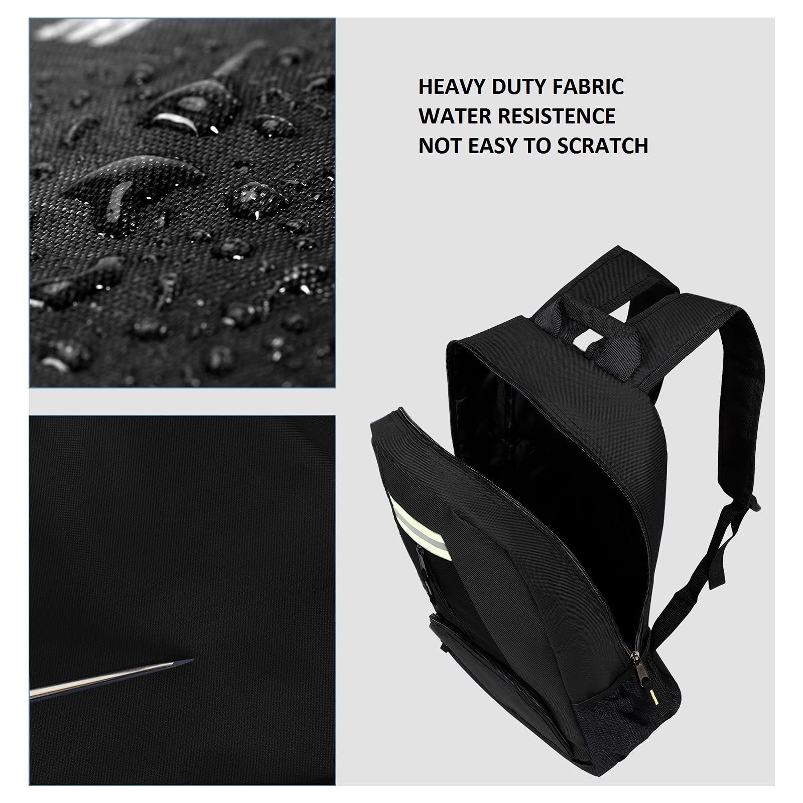 HDFGB Electricians Tool Backpack,Heavy Duty Technicians Bags Multi-Pocket Storage Organiser Tool Kit Bag Rucksack Tool Bag for Men (Black) - Image 4