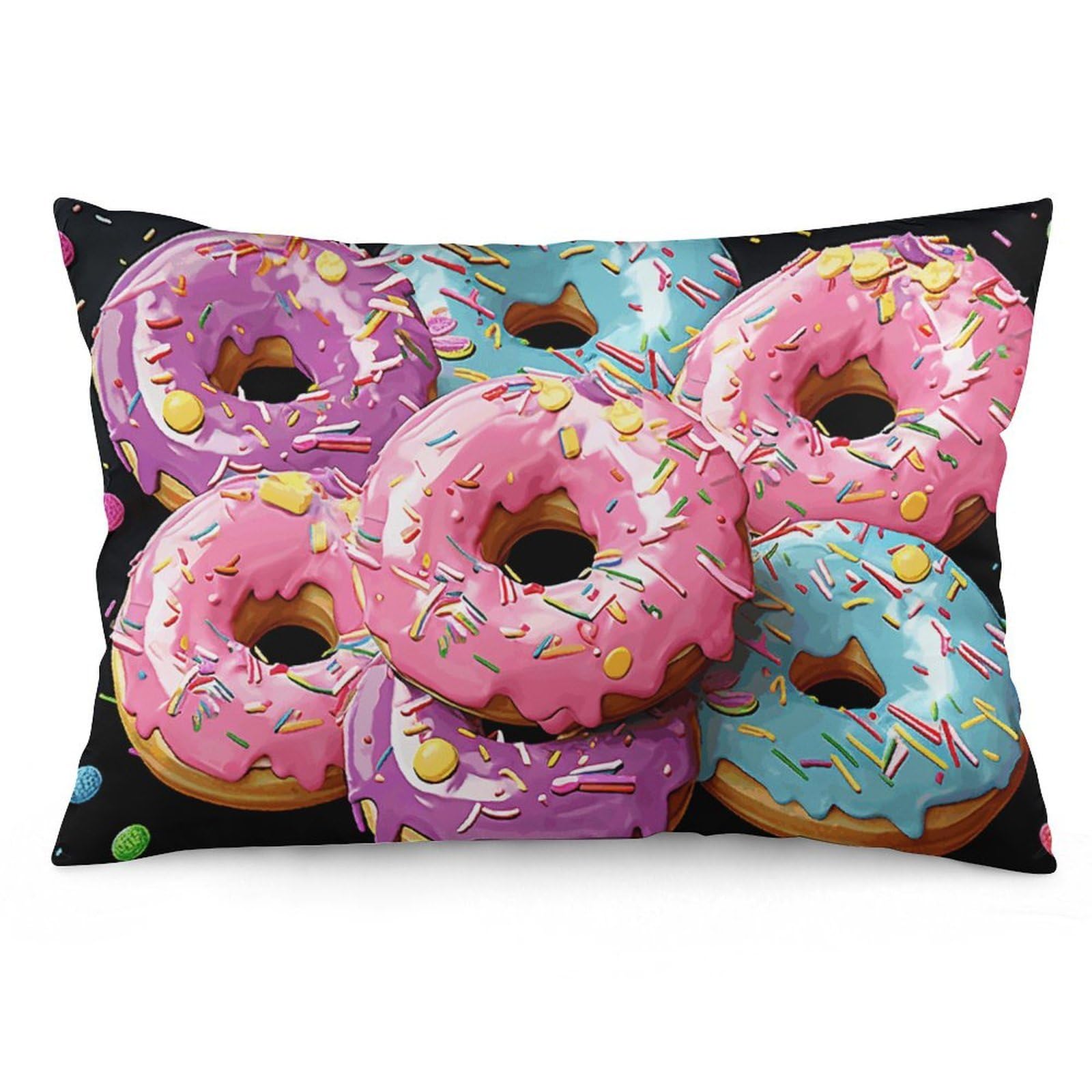 2 Pack Pillow Cases for Hair and Skin, Soft Breathable Pillow Case Covers with Hidden Zipper, Donut Pillowcase 20"x30" Pillow Covers for Sleeping Gift