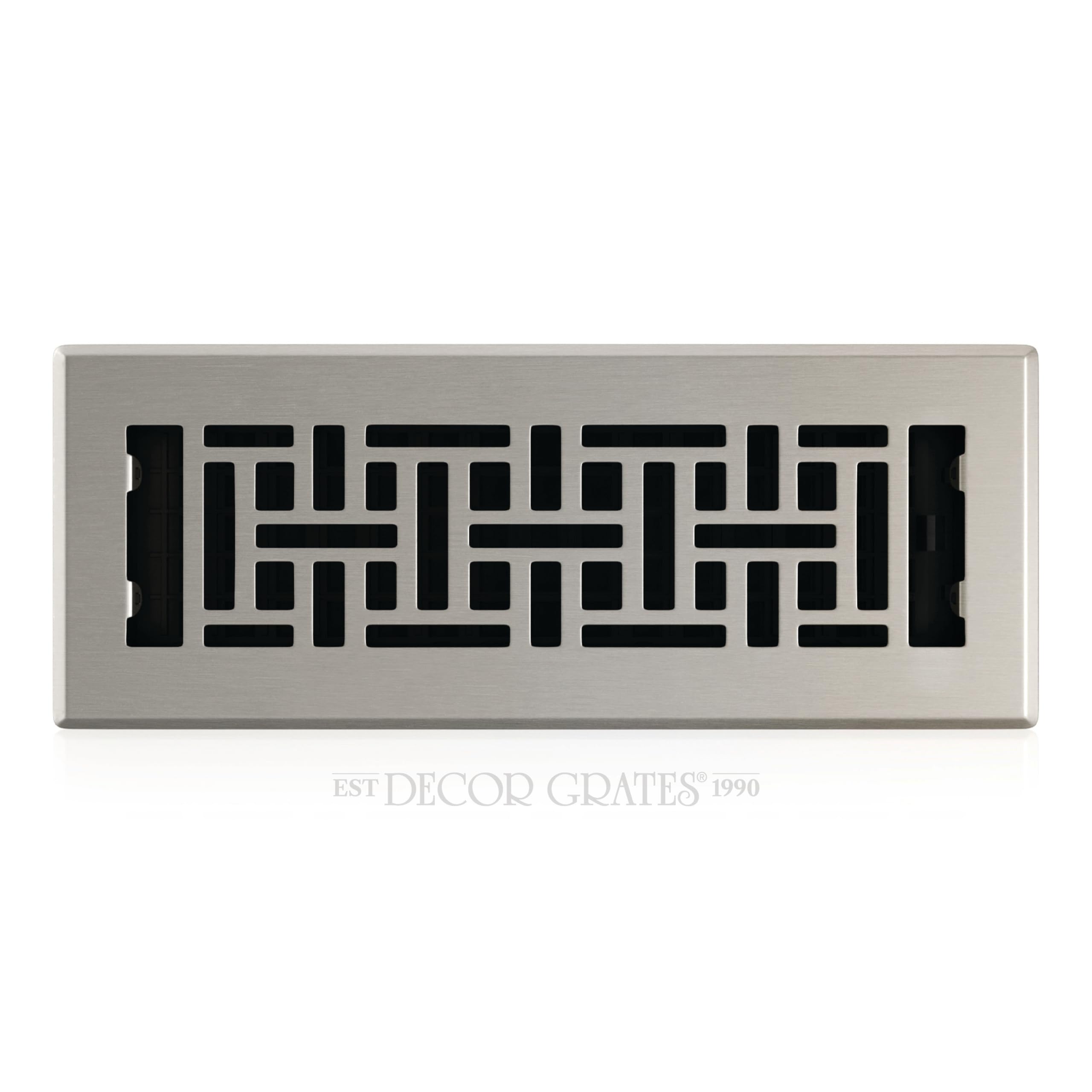 Decor Grates AJH310-NKL Oriental Floor Register, Brushed Nickel, 3x10 Inches