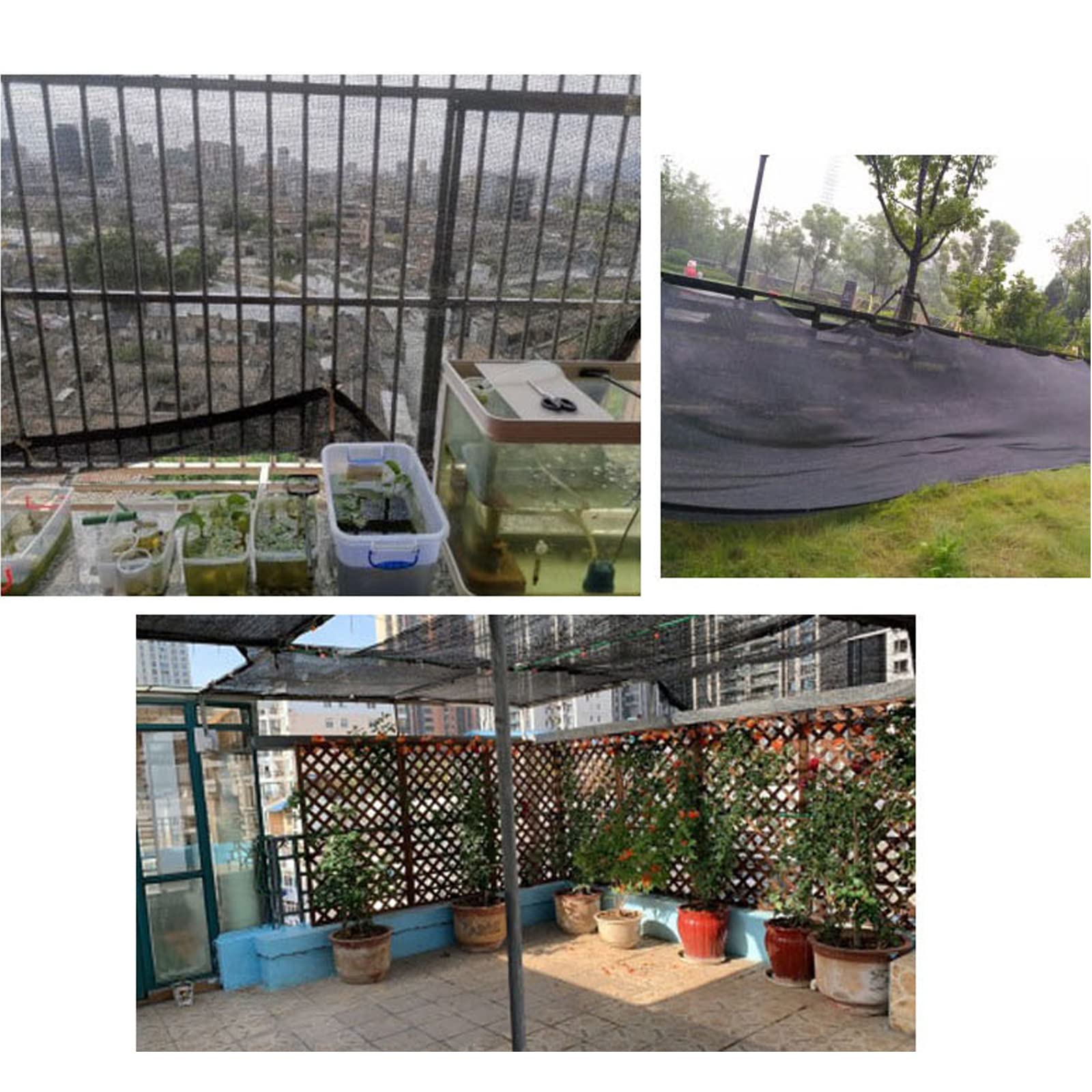 Cubierta de invernadero 60 % negra resistente a los rayos UV, toldo transpirable con ojales, 3 x 9 m / 9.8x29.5ft para jardinería al aire libre, solución duradera de sombra