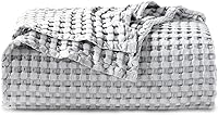 Vista 2 de Bedsure Cooling Cotton Waffle King Size Blanket - Lightweight Breathable Blanket of Rayon Derived from Bamboo for Hot Sleepers, Luxury Throws for
