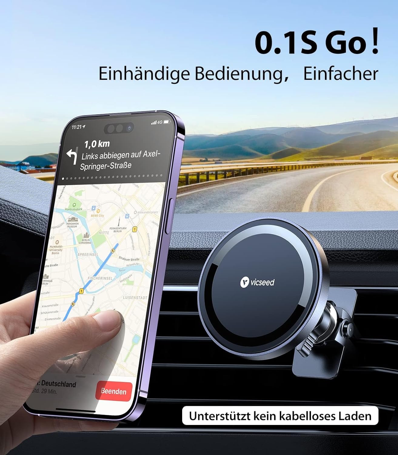 VICSEED Handyhalterung Auto Magnet Lüftung für Magsafe Autohalterung [Starker Magnet mit 20 xN55] Magnetische KFZ Handy Halterung Kompatibel für iPhone 17 16 15 14 13 12 Pro Max Samsung S25 Ultra usw