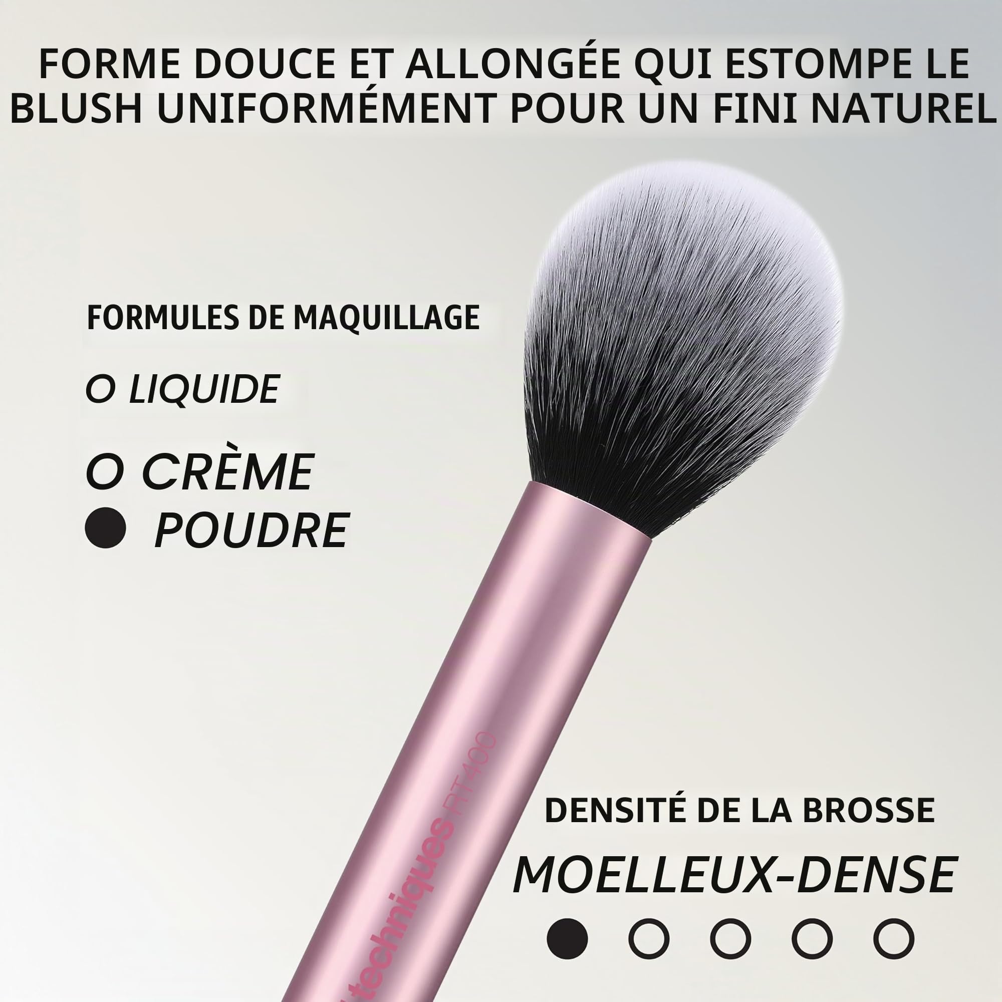 Real Techniques Kit Everyday Essentials, 6 pièces, 4 pinceaux maquillage + 2 éponges teint, application fond de teint, fard à joues, estompage précis, finition naturelle
