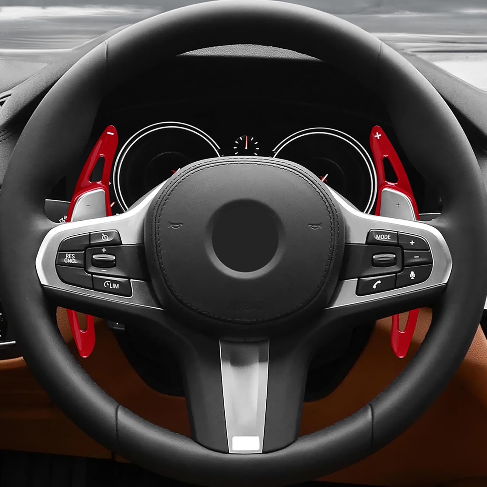 KUNGKIC Per BMW 4 5 7 6 3 G20 G30 G11 G06 G01 G07 G29 G05 G15 G14 G22 G26 Volante Leva del cambio ABS Estensioni Interno Decorazione Accessori 2 pezzi Rosso