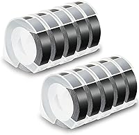 Vista 1 de Pristar Cintas de relieve de plástico 3D de 9 mm de repuesto 3/8'' x 9.8'' compatibles con Dymo Embossing Label Maker Organizer Xpress 12965, Xpress