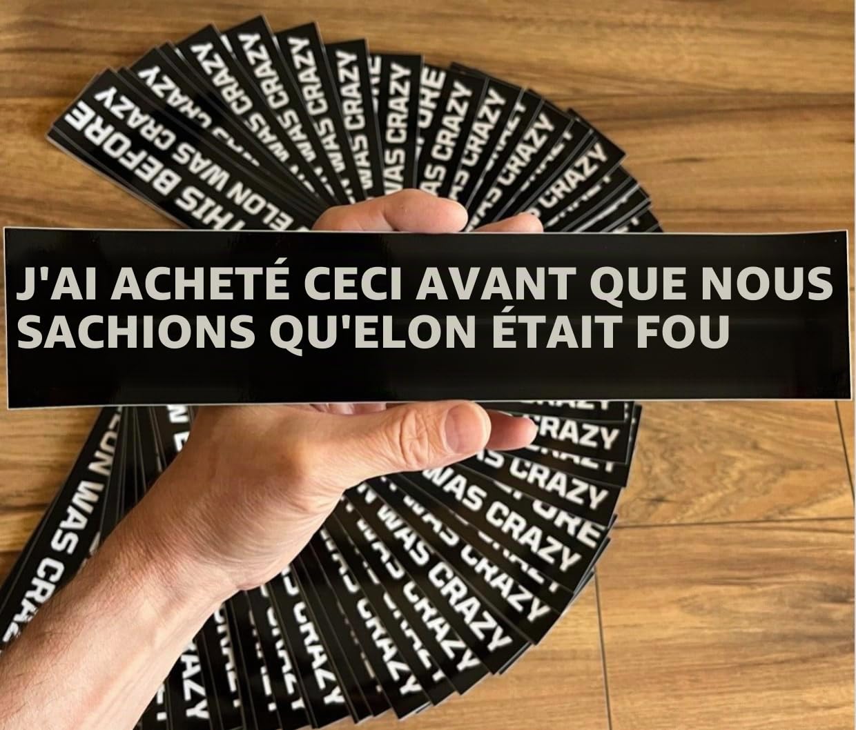 Autocollant pour Pare-Chocs Tesla - 'I Bought This Before We Knew Elon Was Crazy!' - Accessoire de Décalcomanie du Propriétaire Tesla - Autocollant Amusant en Vinyle Elon Regret! - Modèle X Y