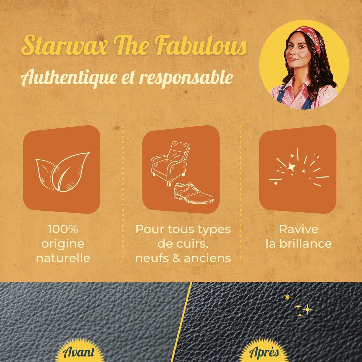 STARWAX THE FABULOUS STARWAX THE FABULOUS - Huile 100% pied de bœuf - Nourrit, Assouplit, Imperméabilise les cuirs très desséchés - 100% d'origine naturelle - Fabriqué en France - 250ml in use