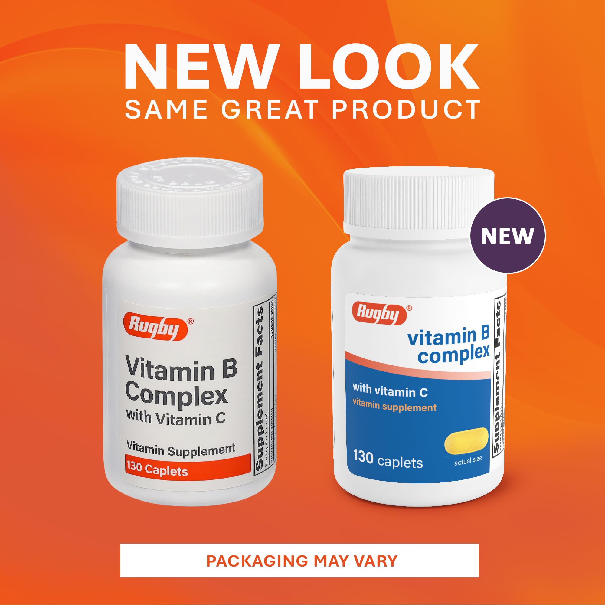 Rugby Vitamin B Complex with Vitamin C, Gluten-Free, 130 Caplets — Amazon image 4