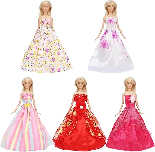 Miniatura 4 de SOTOGO 12 juegos de ropa de muñeca para muñeca de 115 pulgadas hecha a mano vestidos de muñeca de moda vestidos de boda vestidos de muñeca