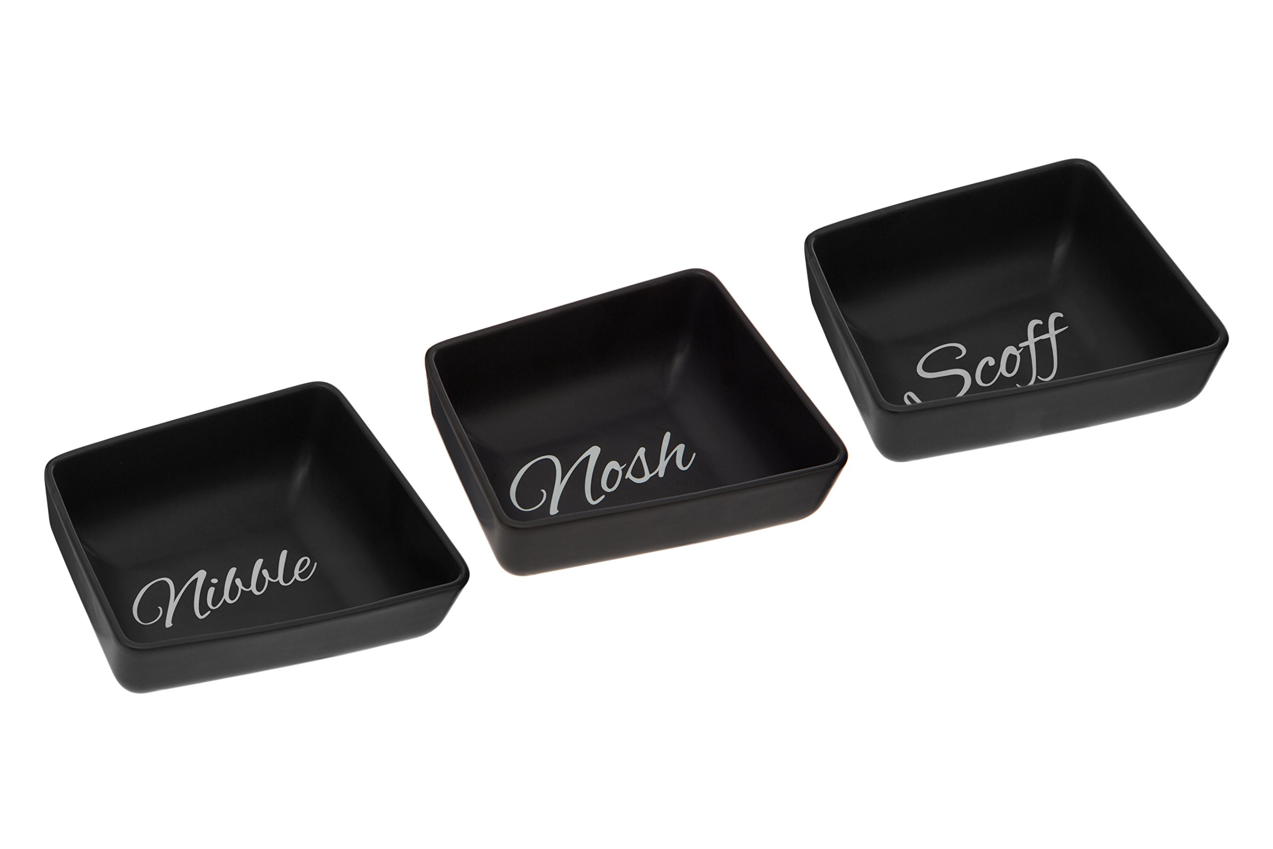 Set Of Three Mange Snack Dishes - Black
