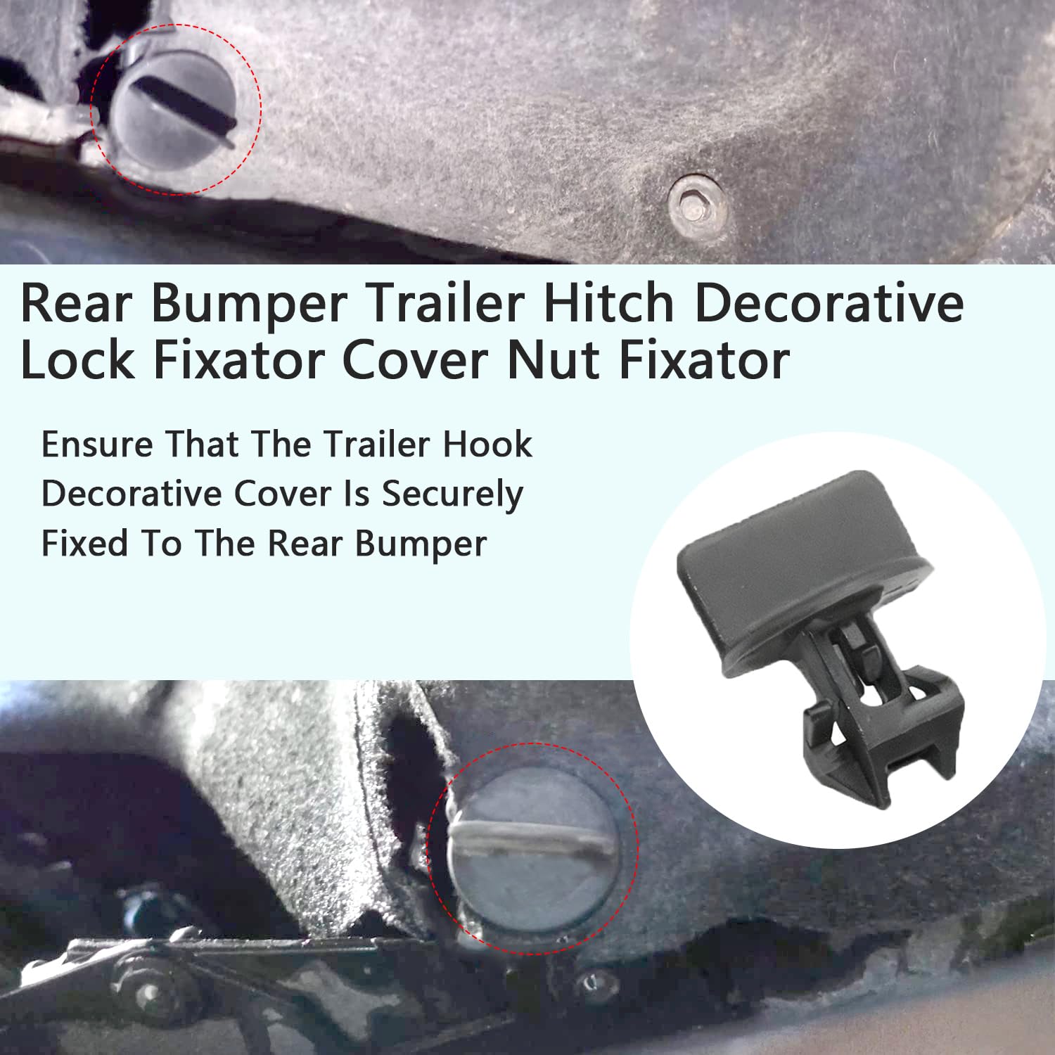 4 Pcs Rear Bumper Retainer Clips,Trailer Tow Hitch Cover Retainer Clips, Compatible with Most Models, Replaced with 11610049 68249278AA, Bumper Cover Rotation and Locking Device