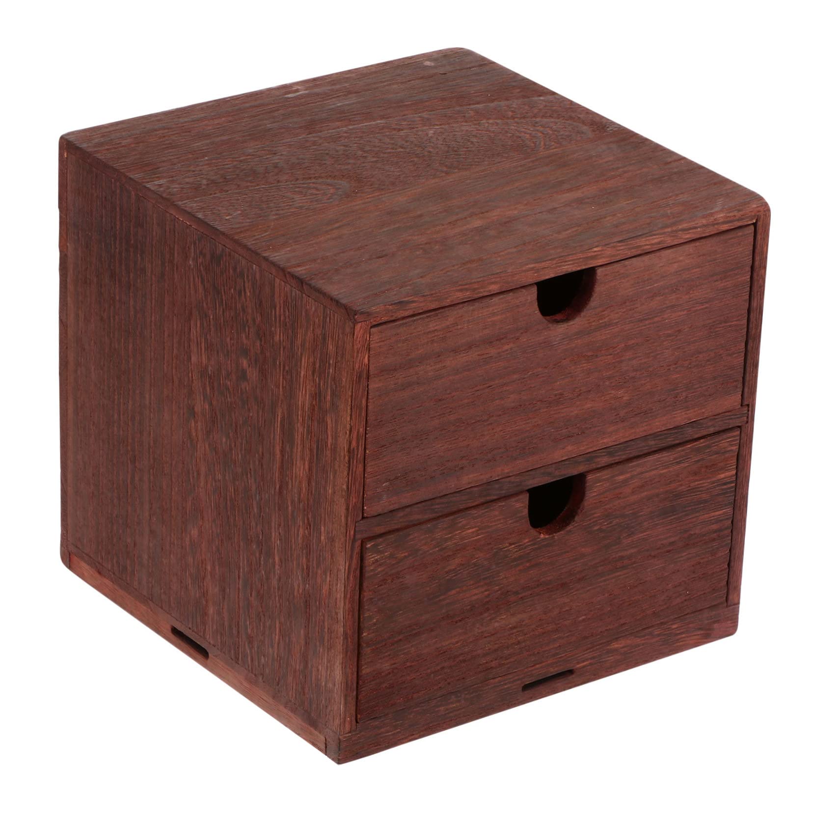 Caja Organizadora de Madera Maciza de Dos para Escritorio Multiusos y Almacenamiento para Cosméticos y Joyería Diseño Vintage Resistente y Fácil de Limpiar para Orden el y Oficina