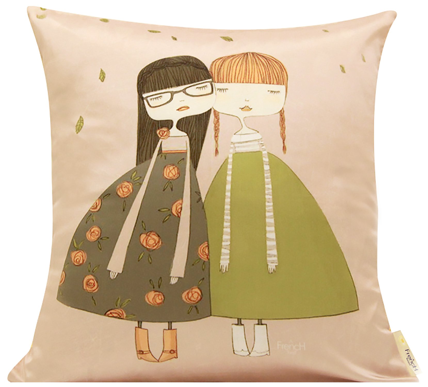 A French Toast Polyester 1 Piece Cushion Cover - 16"x16", Pink