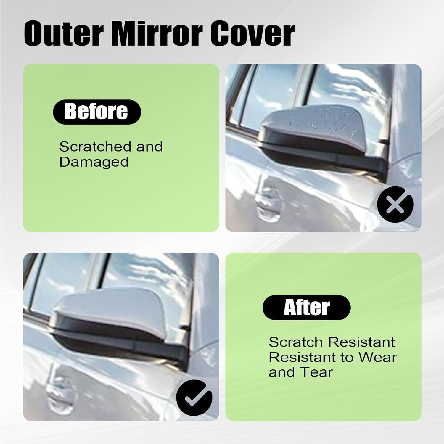 NLQR Right Passenger Side Outer Mirror Cover Pearly White, Fit for Toyota 4runner 2013-2023, for Rav4 2013-2015, for RAV4 HV 2016, Replace 8791542160A0 87915-42160-A0