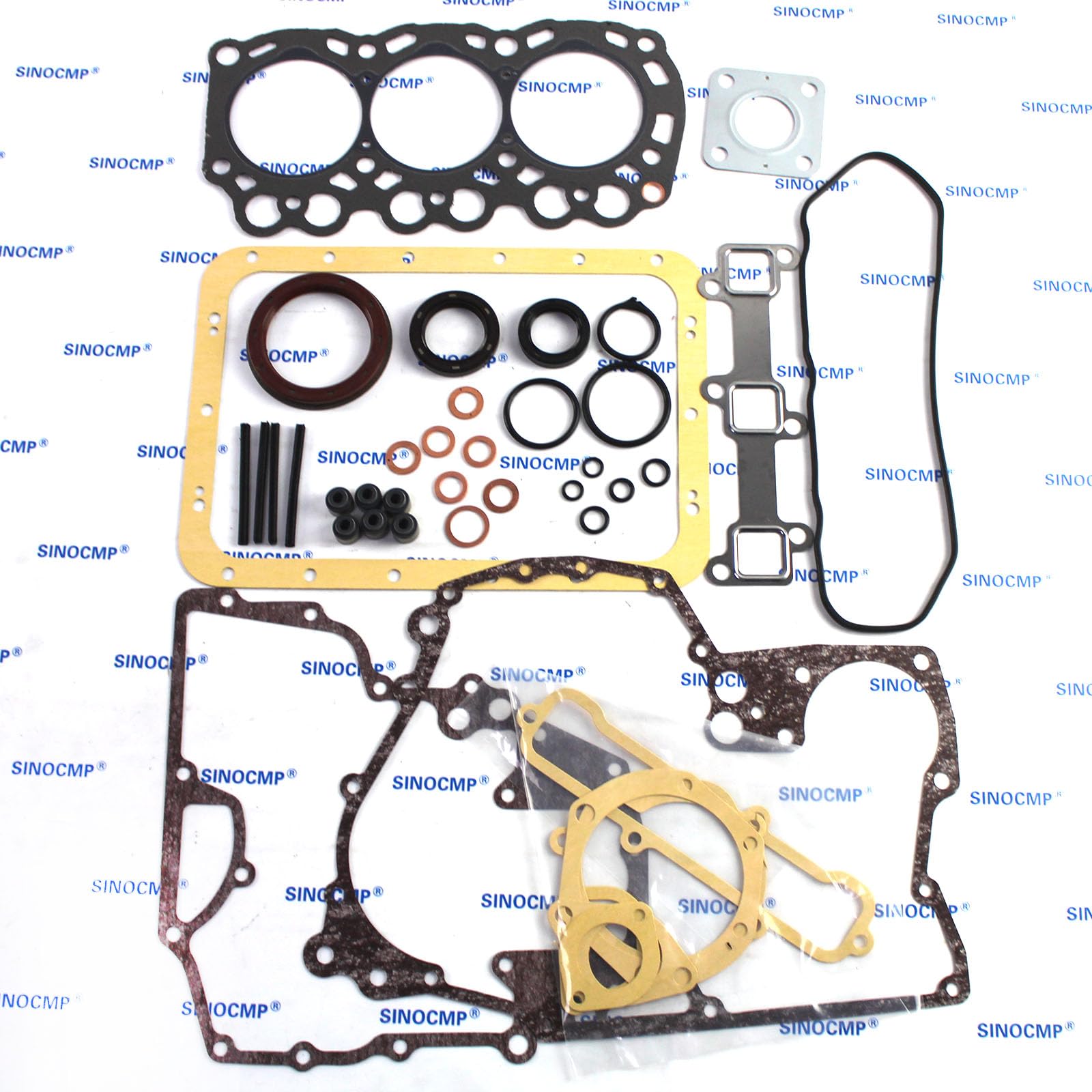 L3E Moteur Joint Kit - SINOCMP Kit de joint de révision de moteur pour Mitsubishi L3E ractor Loader and Generator,garantie de 3 mois