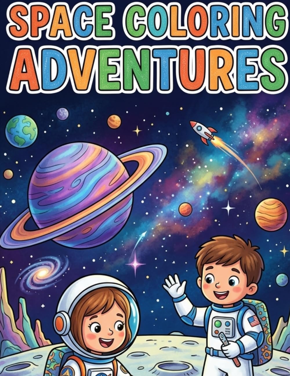 Astronaut Coloring Book for Kids: Explore Outer Space with Astronauts, Rockets, Planets, Comets, Space Stations, and Fun Cosmic Scenes: Astronaut ... Space Adventures with Rockets and Planets