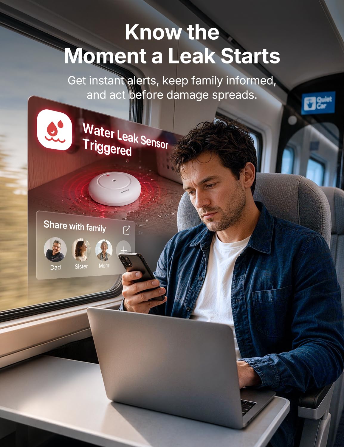 X-Sense Wi-Fi Water Leak Detector Kit - Protect Your Home -5 X-Sense Wi-Fi Water Leak Detector Kit - Protect Your Home -5