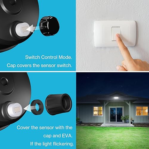 Miniatura 2 de Olafus Luces de inundación enchufables de 55 W, iluminación exterior del atardecer al amanecer y paquete de 2 luces de inundación de 60 W,