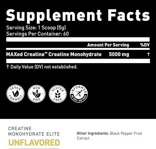 Miniatura 3 de Kaged Monohidrato de creatina Elite - Creatina de alta absorción con MAXCatalyst - Polvo sin sabor - 60 porciones