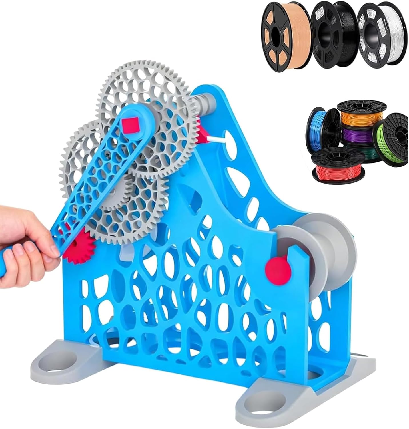 Hand-cranked 3D Filament Respooler, 3D Printer Filament Winder, Removable Modular Design, Without Tangling, Smooth Rotation, for Wires Weighing 1 Kg, for 3D Printing Enthusiasts, Textile Artists