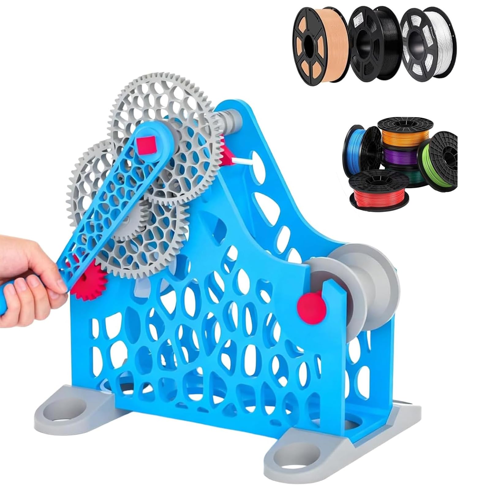 Wysuwany filament drukarski 3D, ręcznie karbowany filament 3D, bez skręcania, gładki obrót, zdejmowana konstrukcja modułowa, do ważenia 1 kg, dla entuzjastów drukowania 3D, artystów tekstylnych