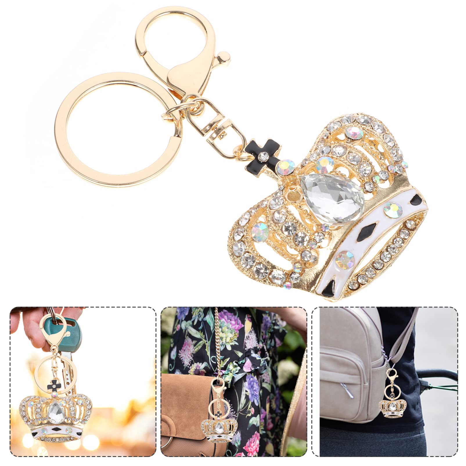 GALPADA 5piezas Llavero De Cristal Brillante Forma De Adorno De Bolso Elegante Para Mujeres y Amigas