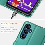 Ganbary Case Compatible with Samsung Galaxy A15 4G/5G, Premium PU Leather Flip Wallet Case [Full Protection] [Card Slots] [Kickstand] for Samsung Galaxy A15 4G/5G, Teal - 7