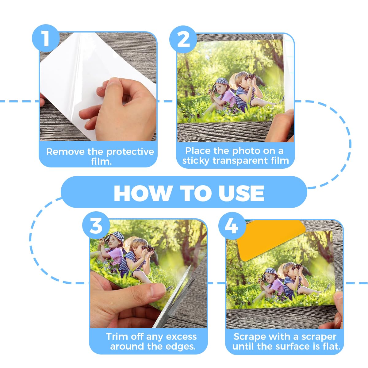 100 Piezas Hojas Laminadas Autosellantes,Hojas de Laminación A6,con Espatula Láminas Películas Laminadas Autoadhesivas para Fotos,Tarjetas de Visita,Copias,Documentos (No Se Requiere Maquinaria)