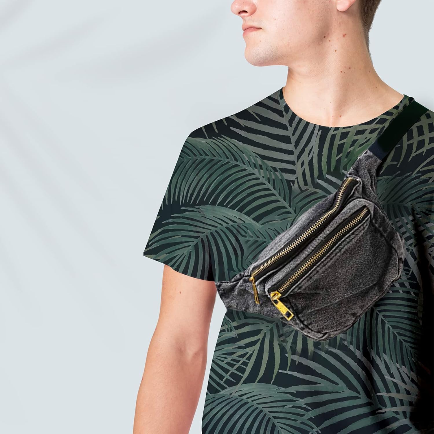 Funny Guy Mugs Fanny Pack - Dark Acid Wash - Retro Denim Waist Pack - Image 2