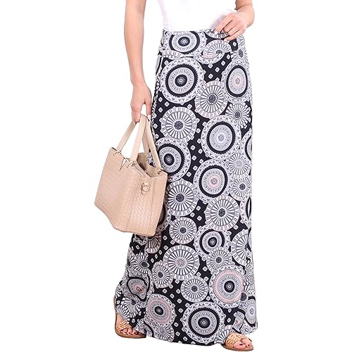 Popana Long maxi skirts for women – High Waisted Flowy Long Skirt for Women, Casual A-Line Plus Size Maxi Skirt