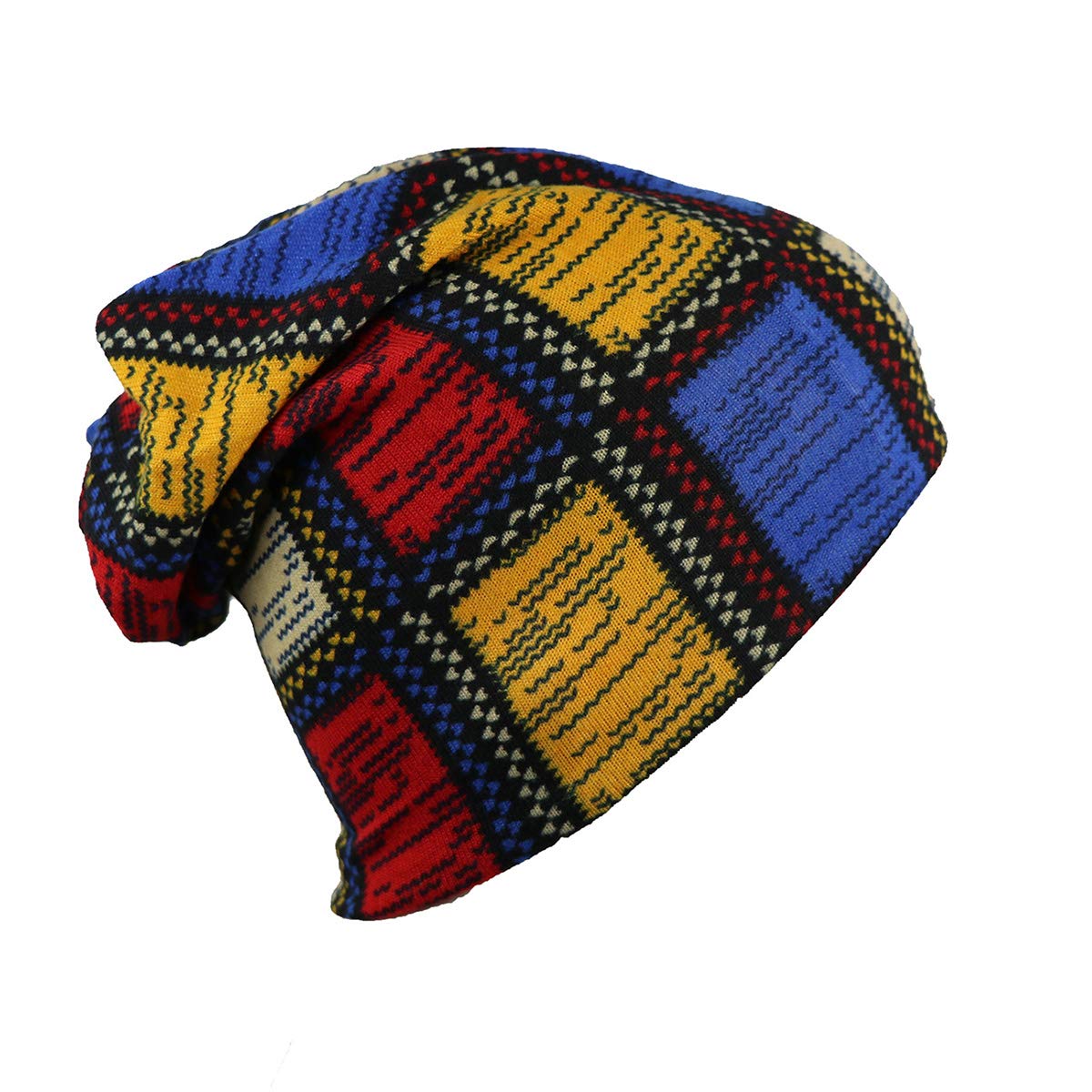 iSWEVENCotton Slouchy Beanie and Skull Cap for Summer, Winter, Autumn & Spring Season, Can be Used as a Helmet Cap Too - Free Size (7039)