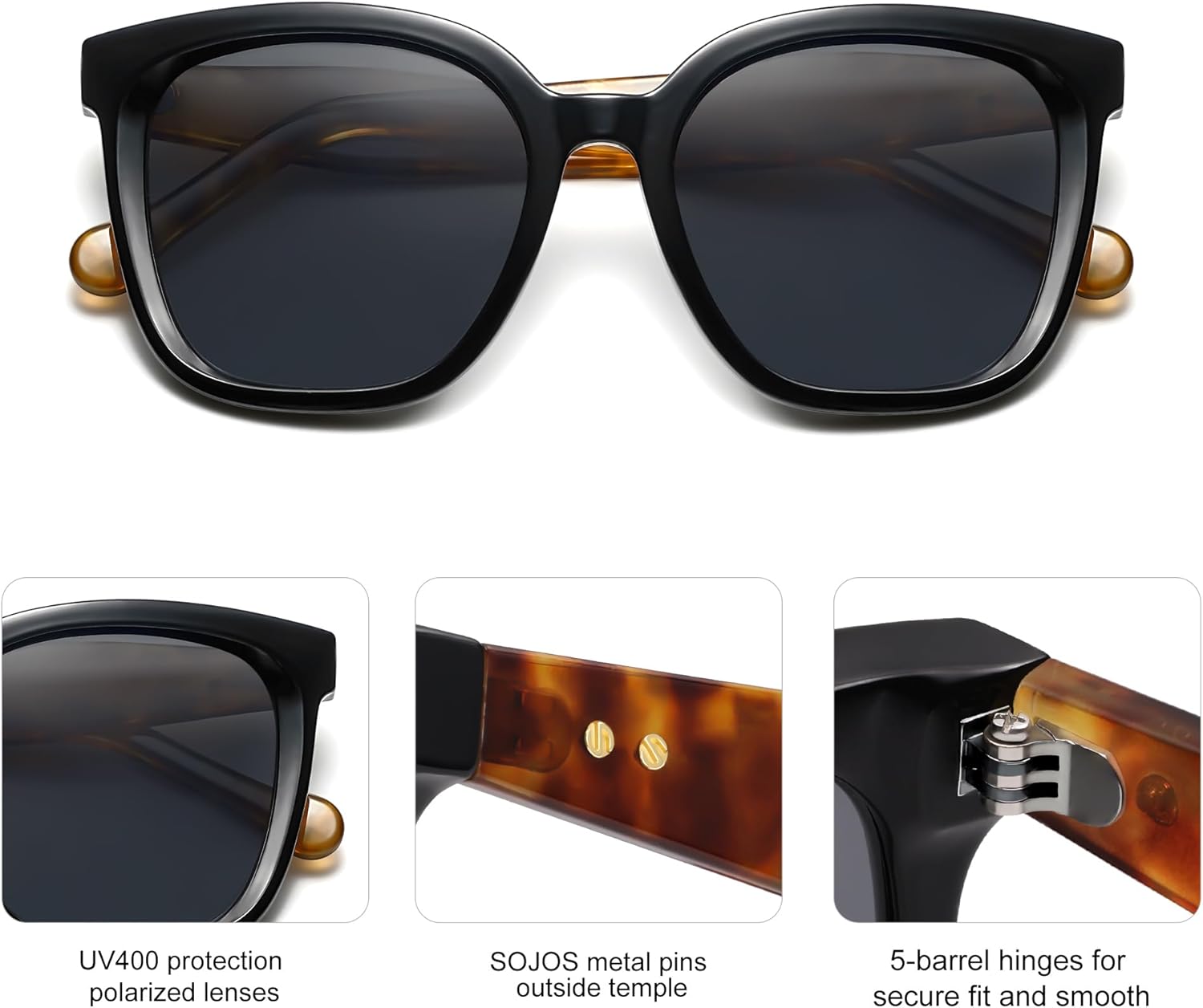 SOJOS Trendy Polarized Sunglasses for Women Classic Retro Square Womens Shade Sunnies SJ2333 - Image 4