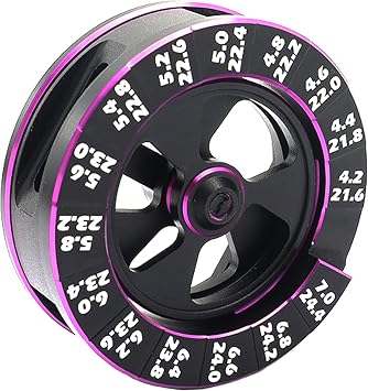 Aluminum Round Droop Gauge 21.6-24.4mm for 1/10 ScaleBlack Purple | RC Car Droop Gauge,Precision Suspension Setup Tool for Racing & Bashing,CNC Machined