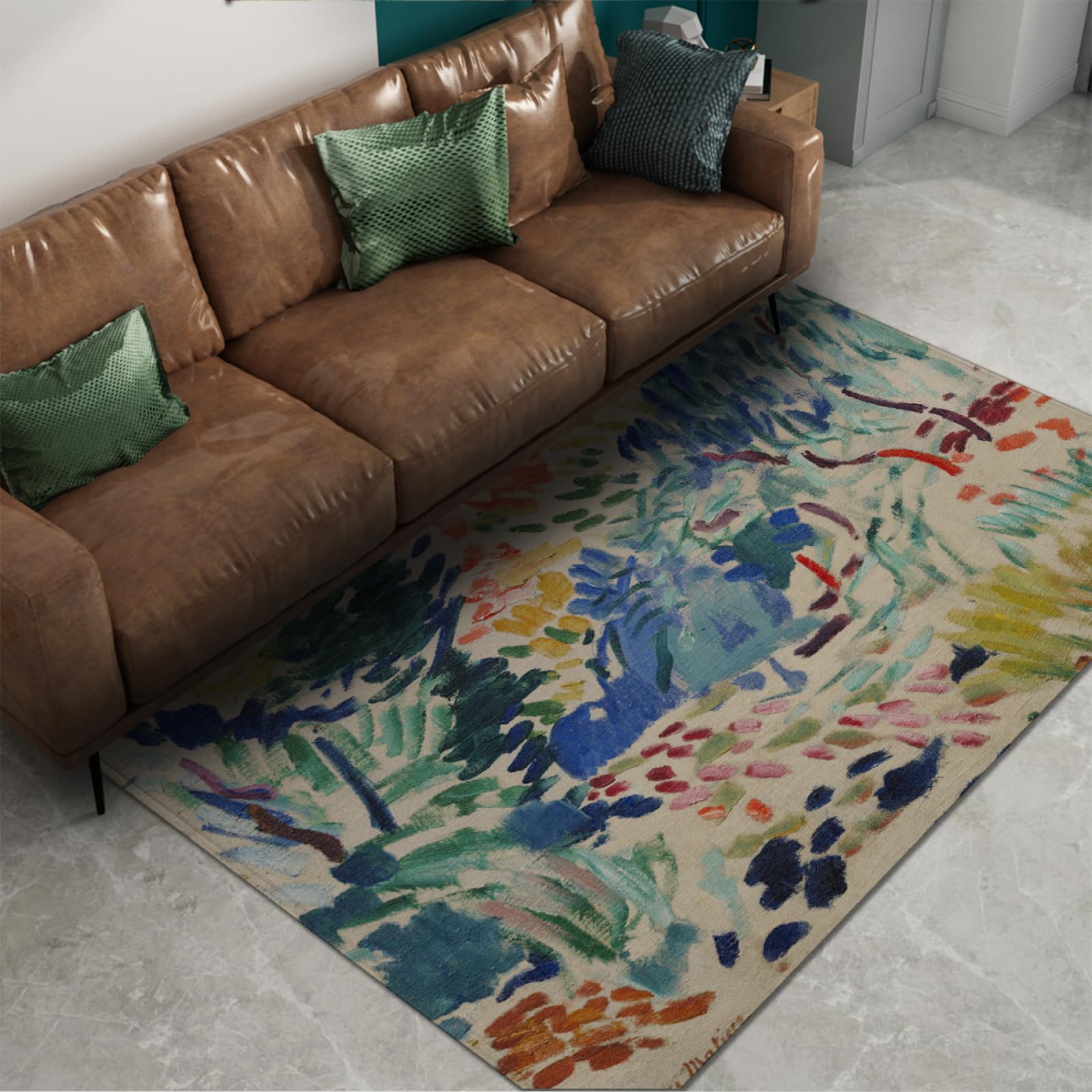 Tapis Matisse lavable 90x150cm pour salon et grand bureau design