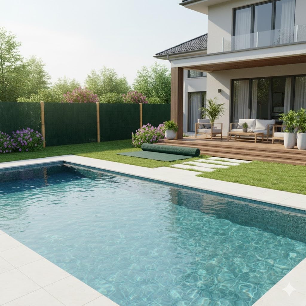 Suinga Mimbre Ocultación Verde 1,5x3 m | Cerramiento Mimbre Artificial Terraza Jardin PP+PE | Valla Decorativa Ocultación 90%