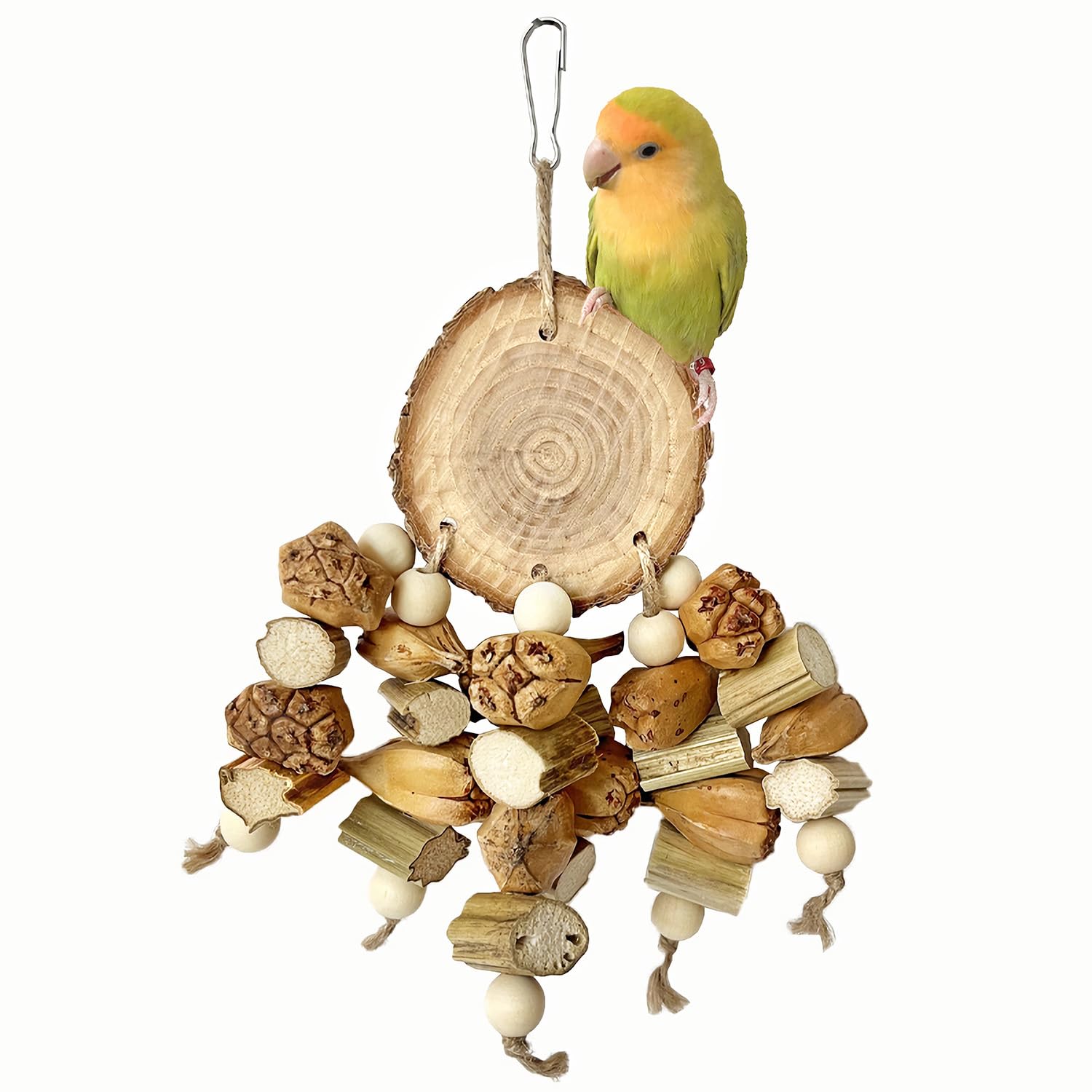 ROOJUNE Natural Bird Toys - Chew Toys for Parakeet, Parrot, Cockatiel, Budgie, Conures - Bird Foraging Toys for Small and Medium Size Birds