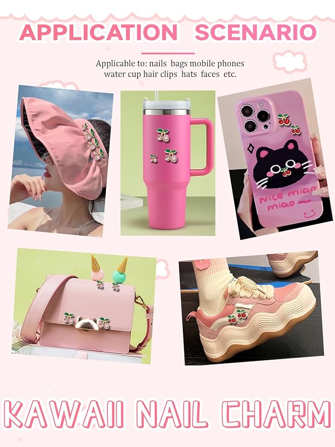 💖 Cherry Nail Inspo: 40 Cute 3D Charms! 💖