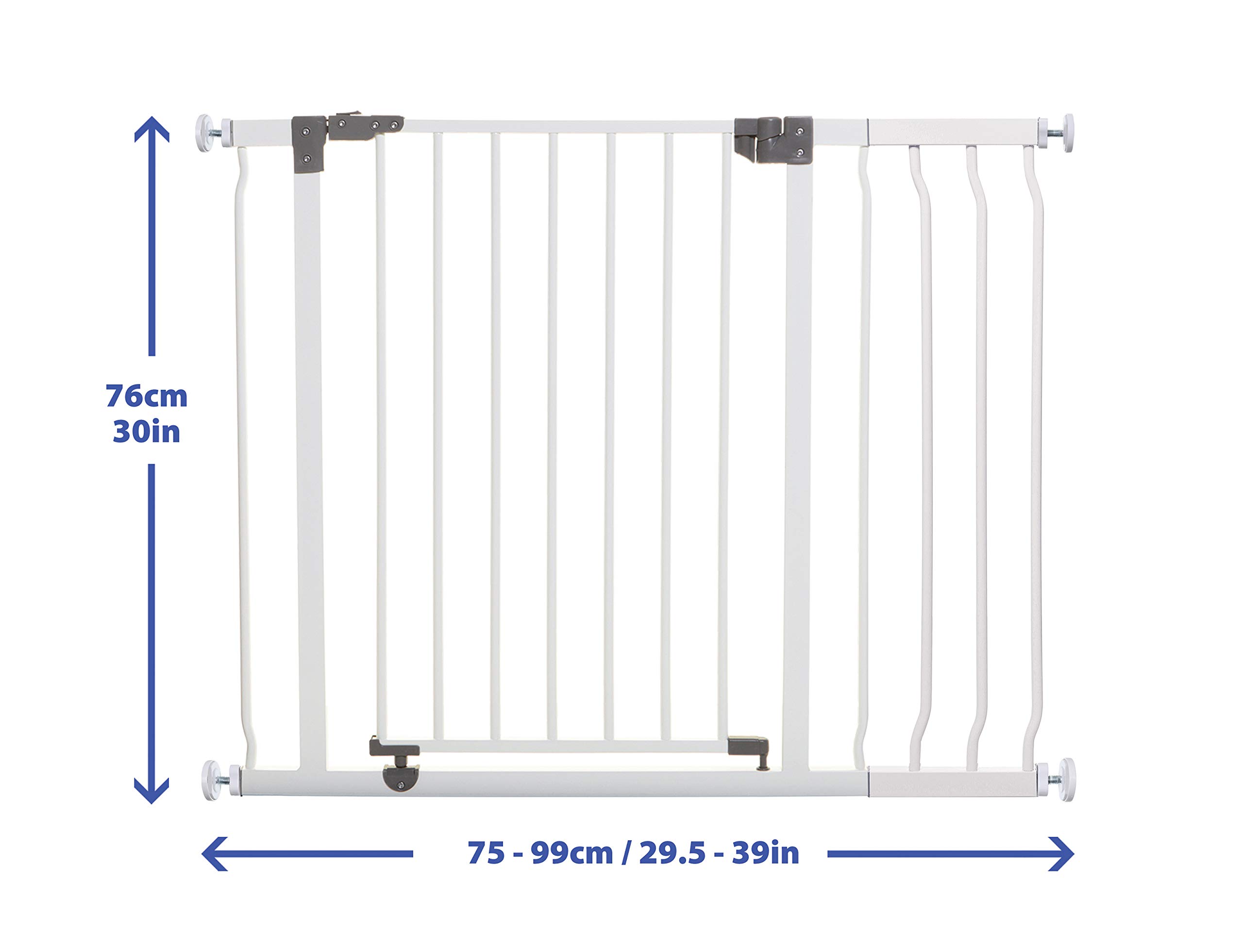 Dreambaby G9501 Liberty Treppenschutzgitter / Türschutzgitter-Set - 1 Gitter + 1 Verlängerung (passend 75cm-100cm) weiß