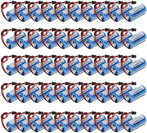 XIAOXX 50 Pack cr17335se-r 3V Q6BAT Battery for Mitsubishi Q Series Machine Tool System Drive cr17335se 1700mah Lithium Battery