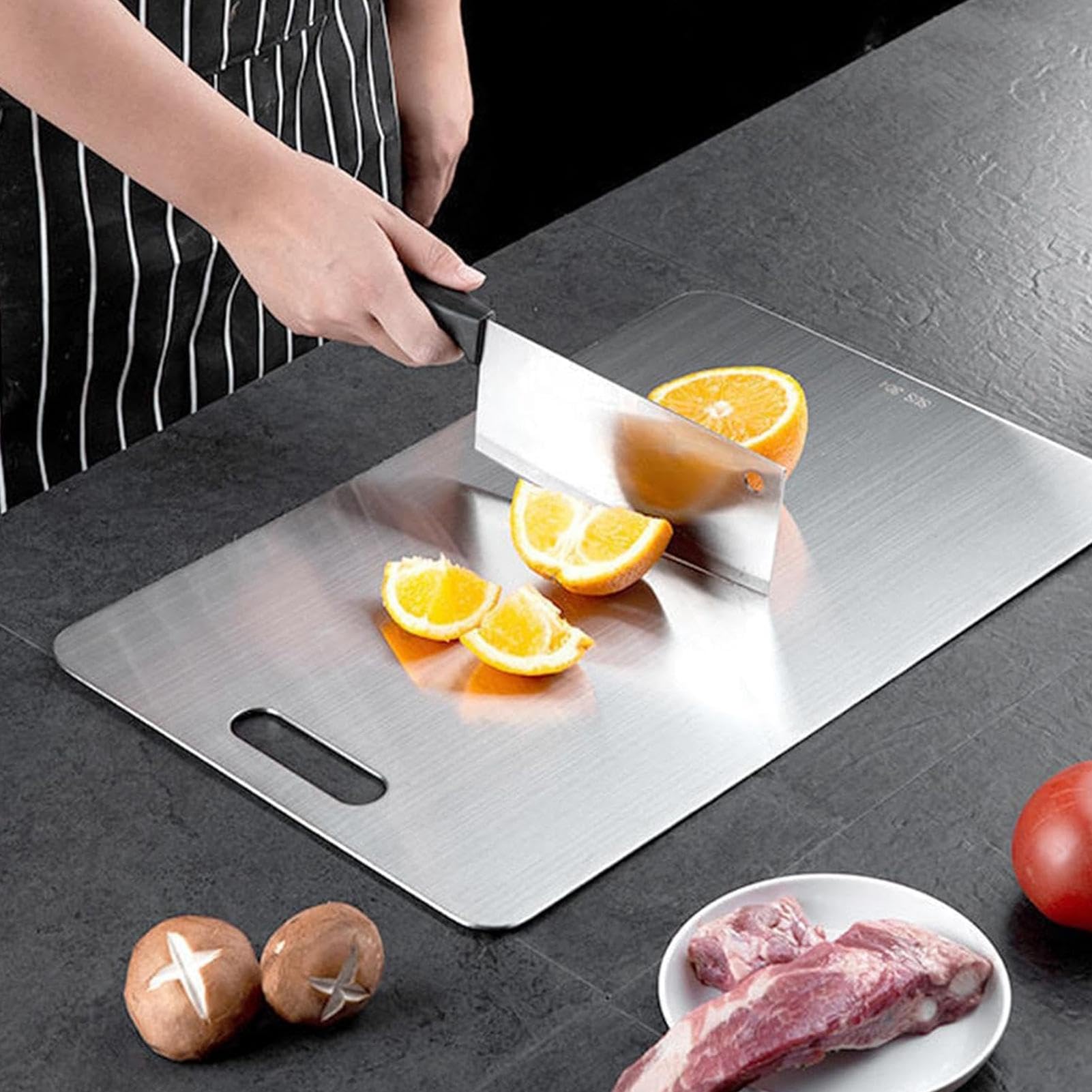 Tagliere con per succo, resistente, non, resistente al calore, facile da | pulire, grande tagliere da cucina per carne, pesce, verdure, pasticceria, double-face, con graduata