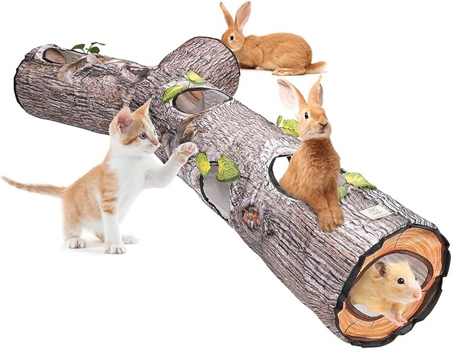 Savlot Cat Tunnel Collapsible Cat Tunnel for Indoor Cats Cat Toys Play Tunnel Durable Hideaway Cat Play Tent Interactive Toy Cat House