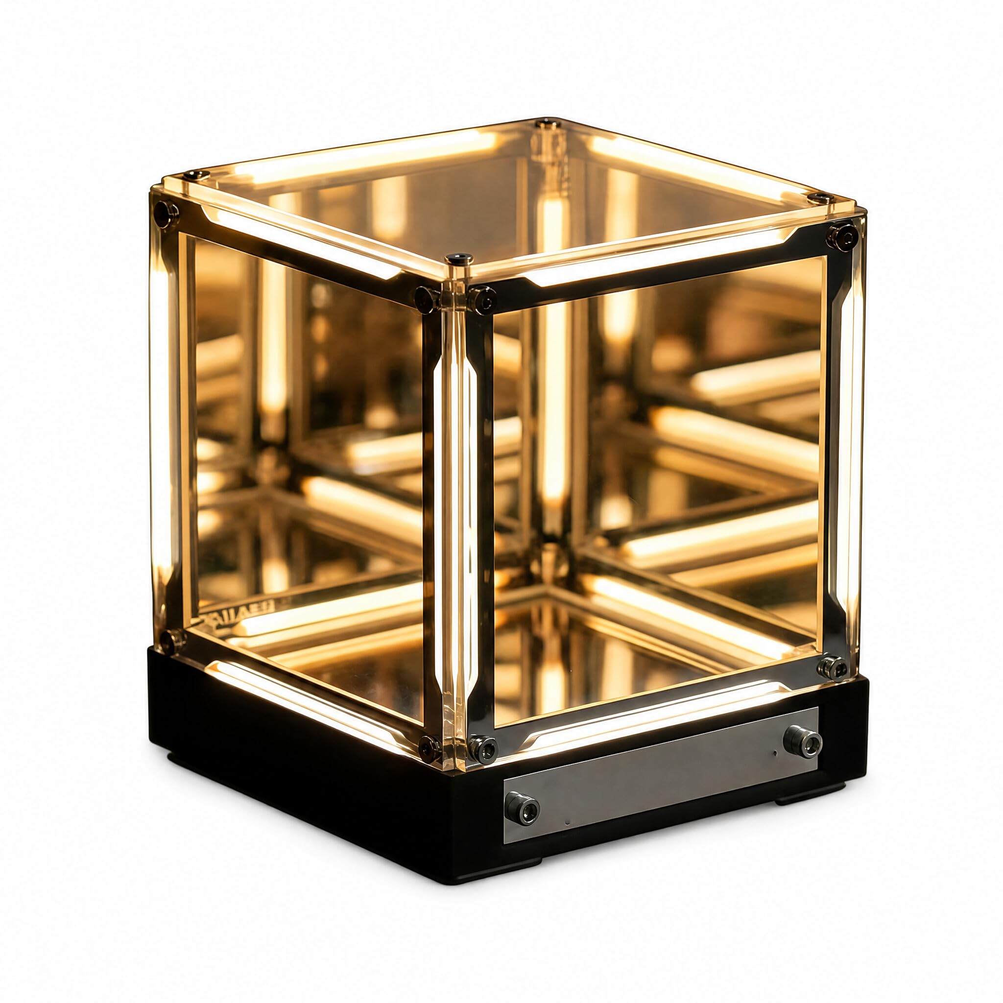 Jiawu Lampada Cubo Specchio 4D, Lampada da Comodino Touch Control con LED Dimmerabile,Luce Notturna USB-C Ricaricabile per Camera da Letto, Scrivania,Configurazione di Gioco,2000MAh