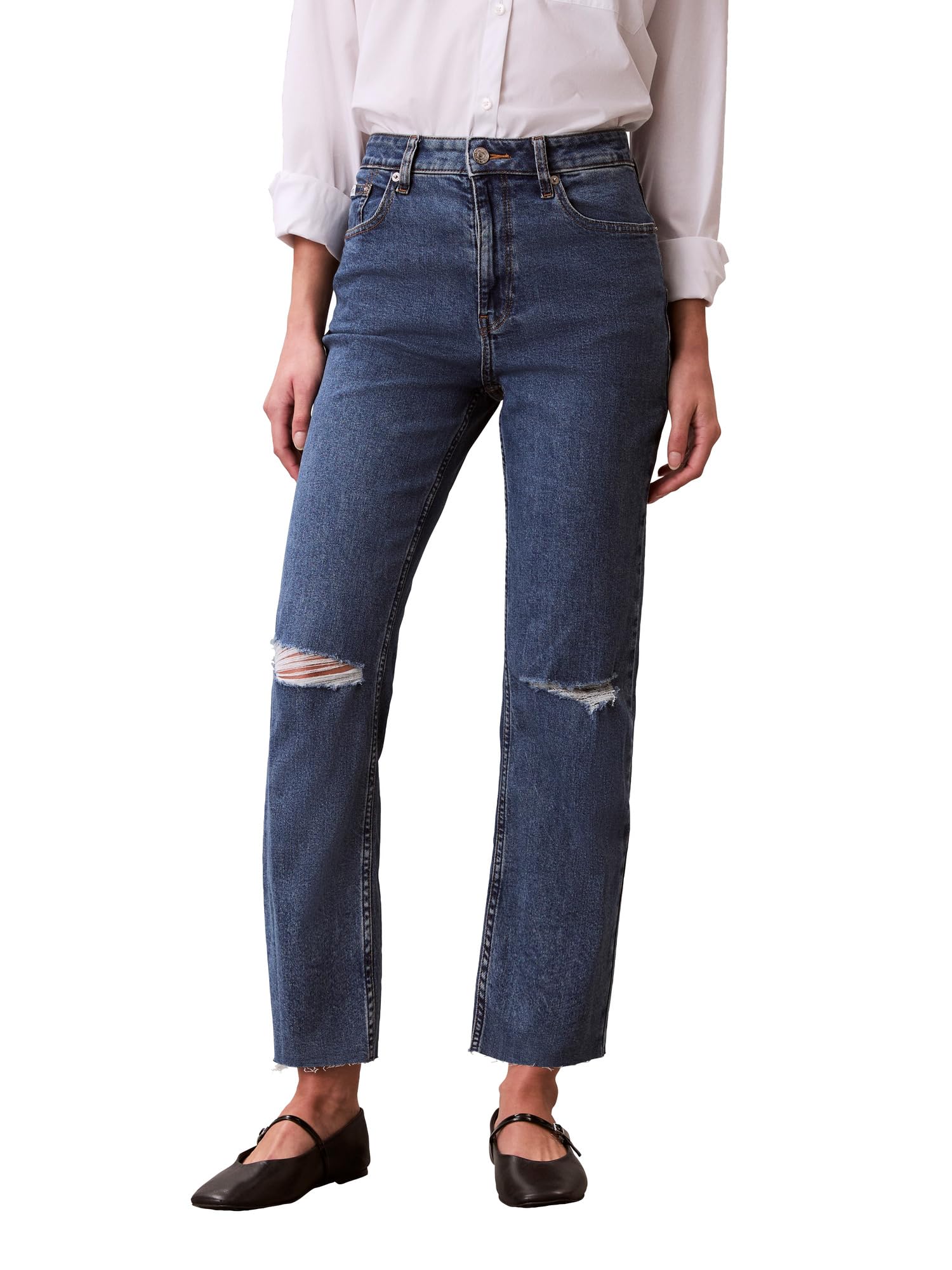 

                                                    Calvin Klein Women's High Rise Straight Fit Jeans