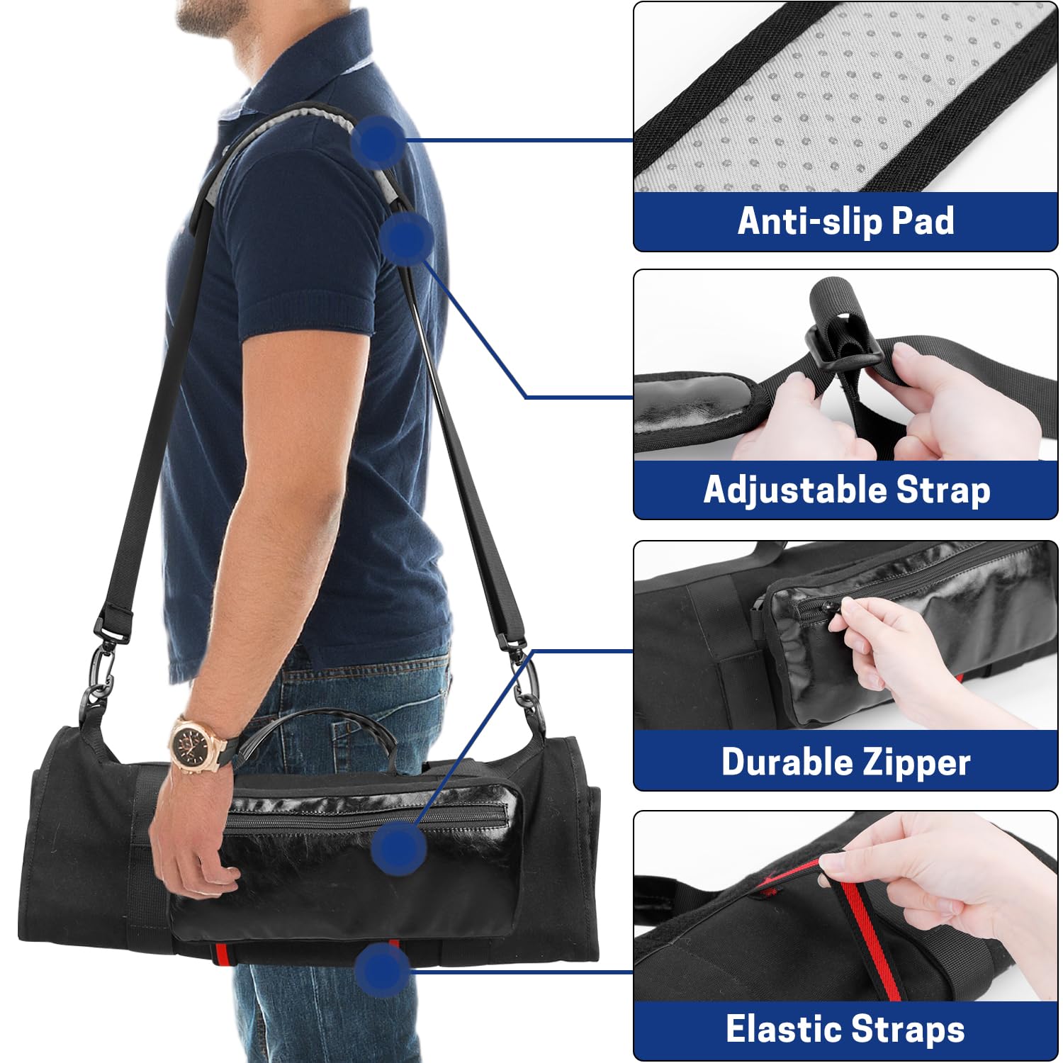 Borsa arrotolabile per coltelli da chef, in tela resistente e pelle, custodia impermeabile per coltelli con 10 scomparti e 1 custodia rimovibile, per casa, cucina, campeggio, escursionismo