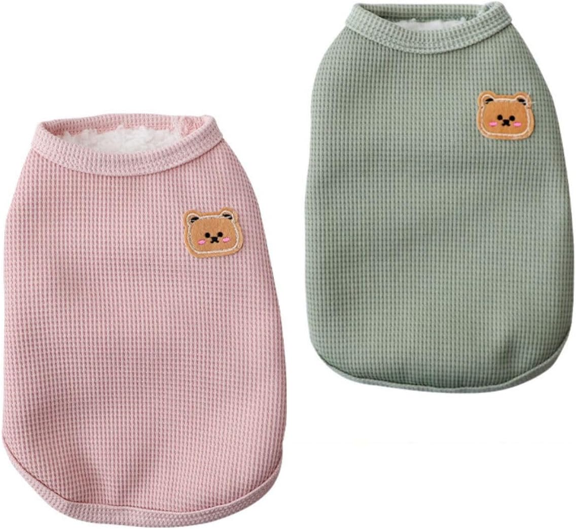 Cotton Dog Shirt Summer Lightweight Pet T-Shirts Soft Breathable Stretchy Cats Dogs Tee Shirt Sleeveless Vest Dog Apparel for Medium Small Dog Clothes, 3PCS Yellow&Green&Pink
