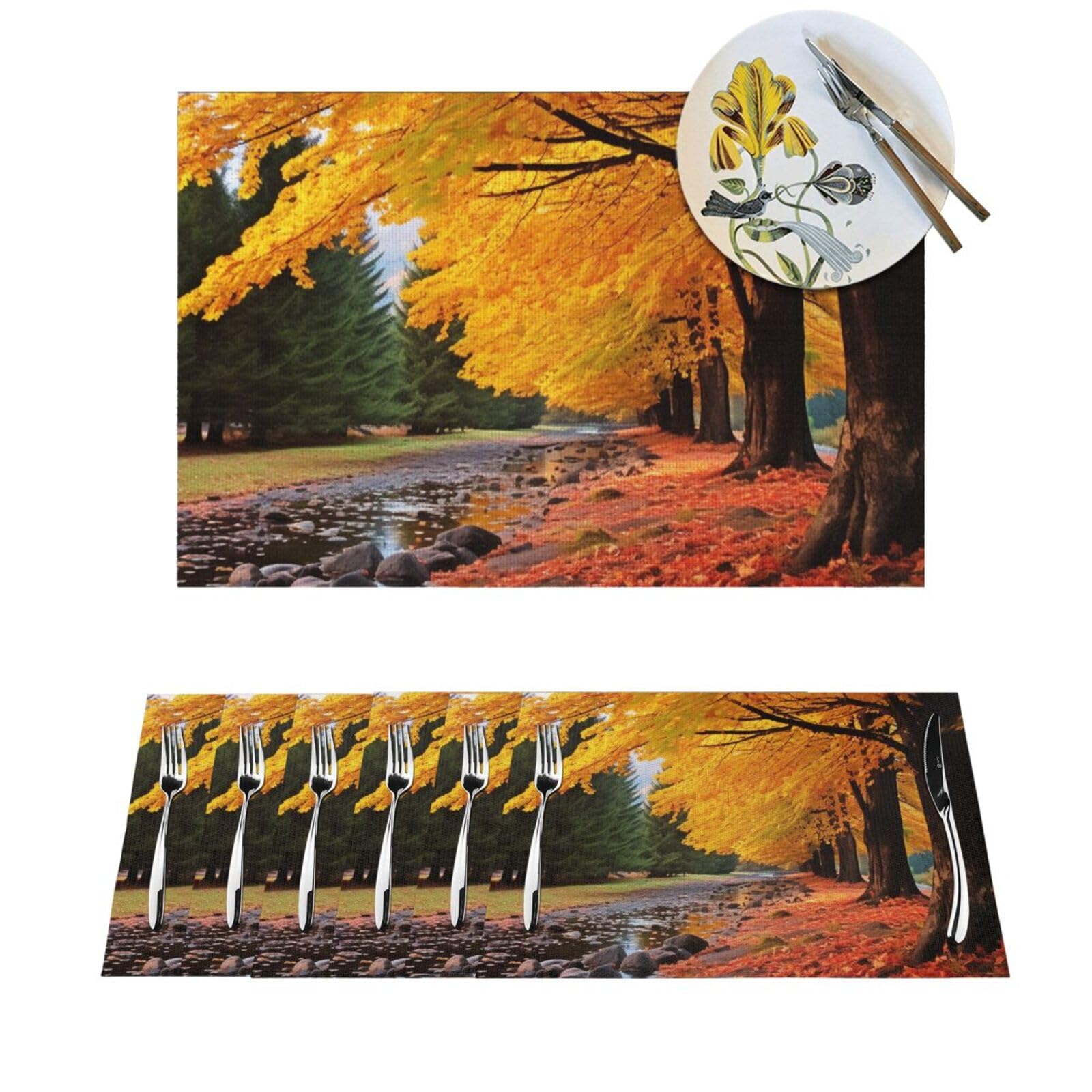 Sets de table en PVC aux couleurs automnales pour embellir vos repas de saison