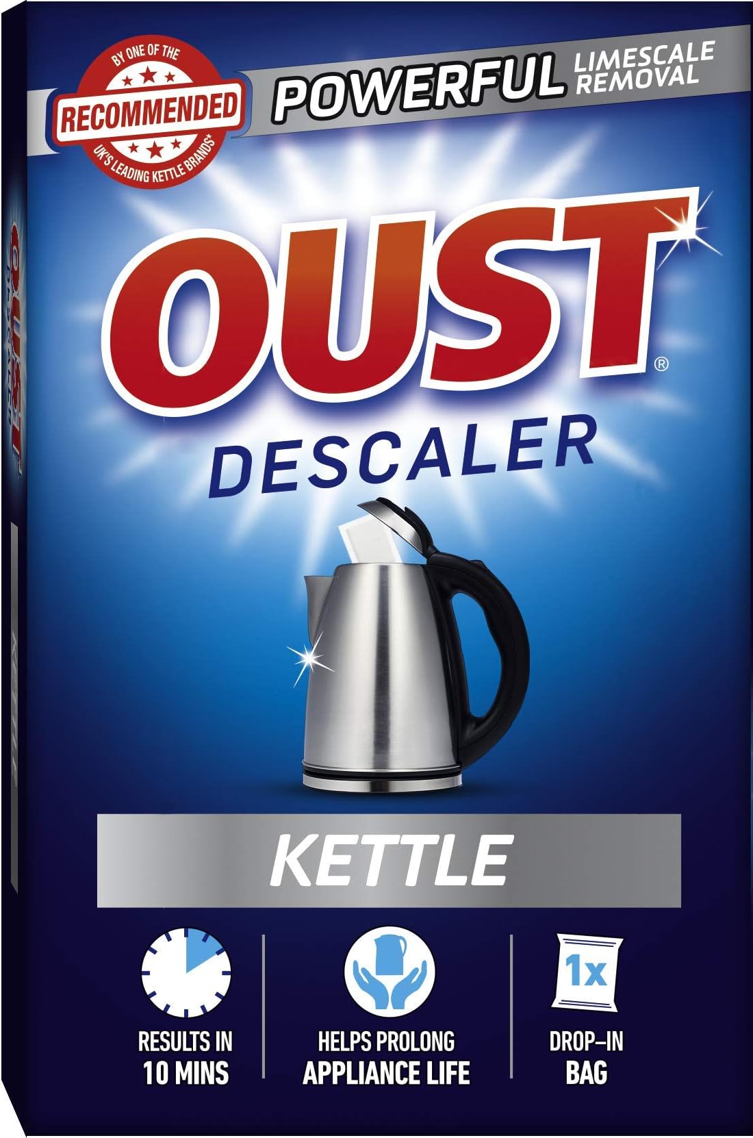 Oust Powerful Kettle Descaler, Limescale Remover DropIn Bag 1 Bag